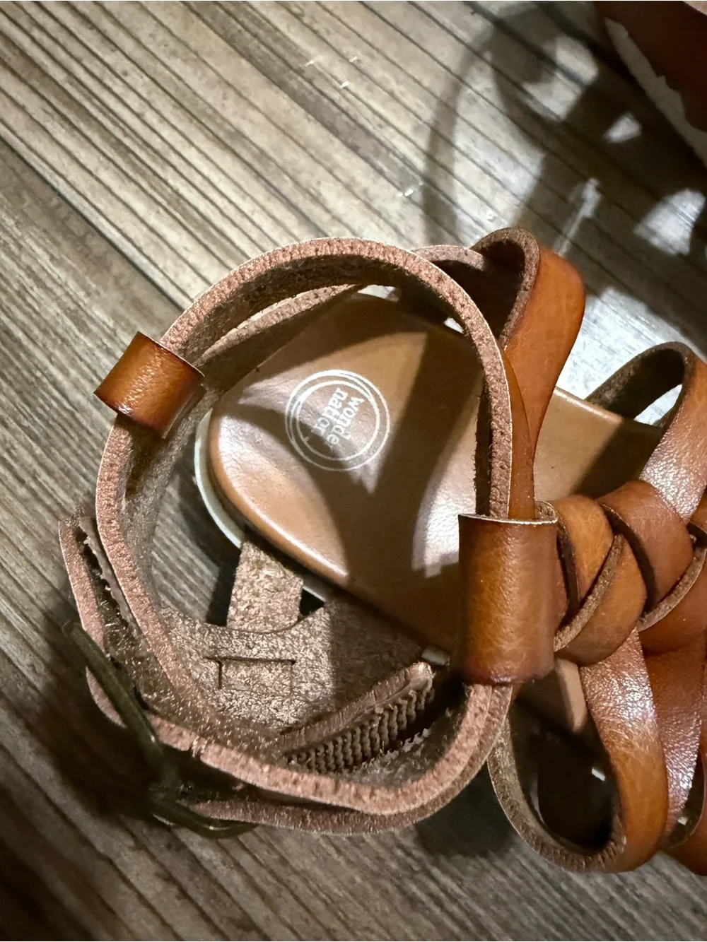 Kids Brown Leather Strappy Sandals